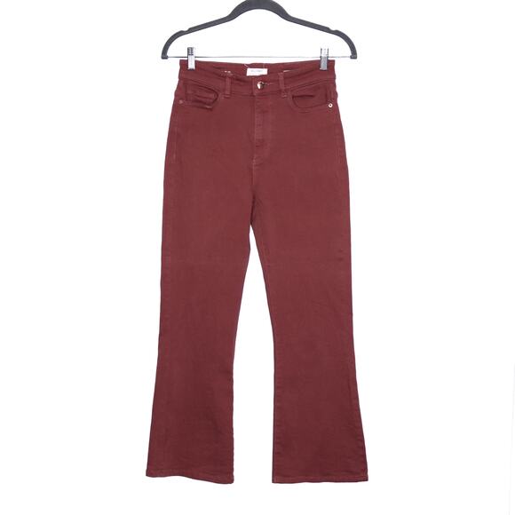 DL1961 Bridget Cropped High Rise Jeans Instasculpt Boot In Redwood Women's 27 - Picture 1 of 11